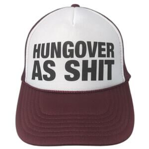 Hungover As S**t Snapback Mesh Back Rope Trucker Hat Red One Size Otto
